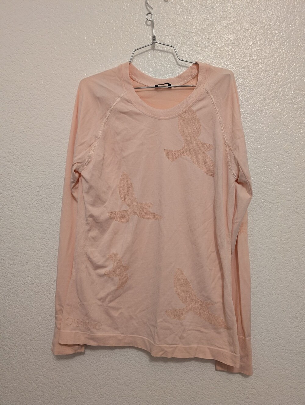 Oiselle Flying Bird Print Long Sleeve Top Size Large